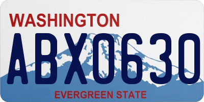 WA license plate ABX0630
