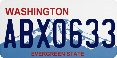 WA license plate ABX0633