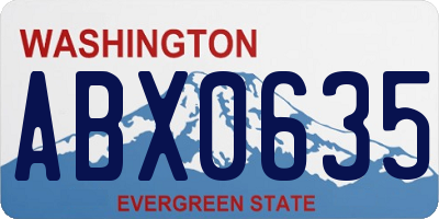 WA license plate ABX0635