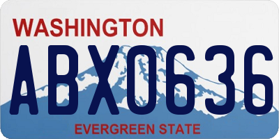 WA license plate ABX0636