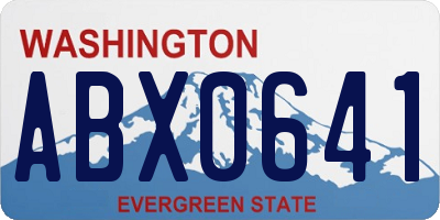 WA license plate ABX0641