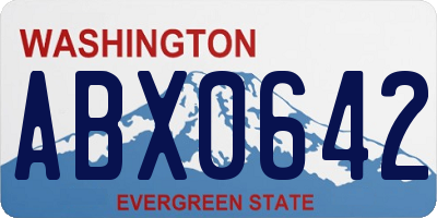 WA license plate ABX0642