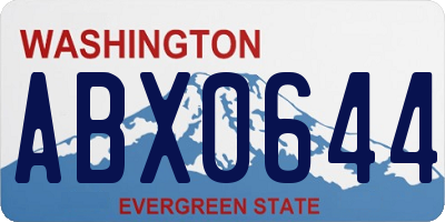 WA license plate ABX0644