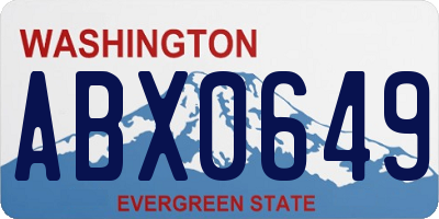 WA license plate ABX0649