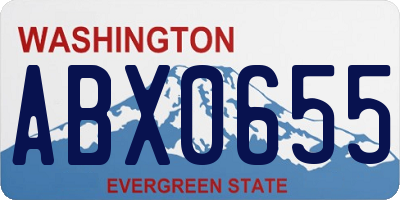 WA license plate ABX0655
