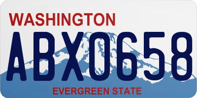 WA license plate ABX0658