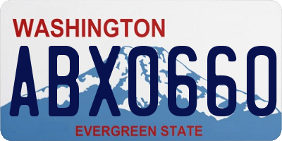 WA license plate ABX0660