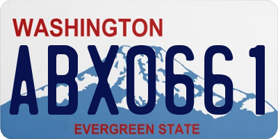 WA license plate ABX0661