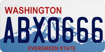 WA license plate ABX0666