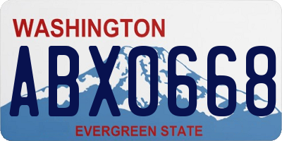 WA license plate ABX0668