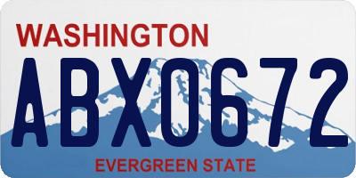 WA license plate ABX0672