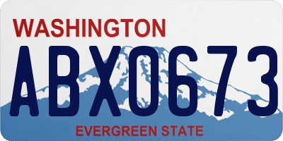 WA license plate ABX0673