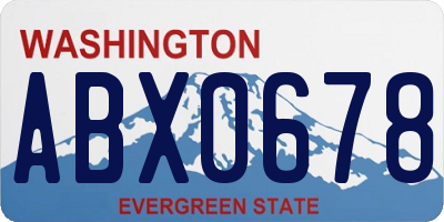 WA license plate ABX0678
