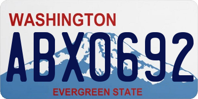 WA license plate ABX0692