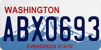 WA license plate ABX0693