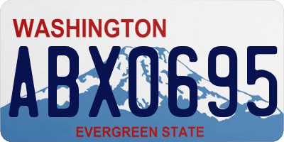 WA license plate ABX0695