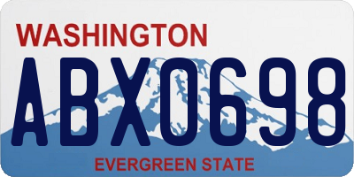 WA license plate ABX0698