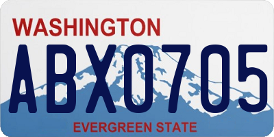 WA license plate ABX0705