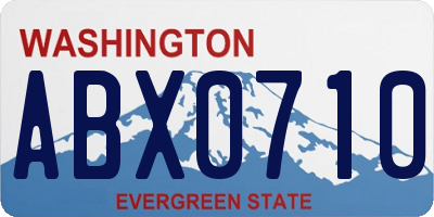 WA license plate ABX0710