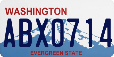 WA license plate ABX0714