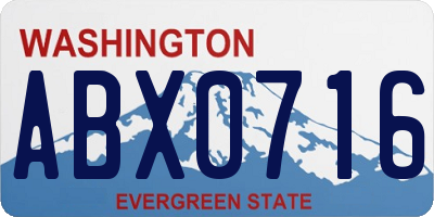 WA license plate ABX0716