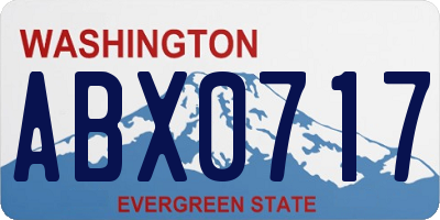 WA license plate ABX0717