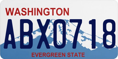 WA license plate ABX0718
