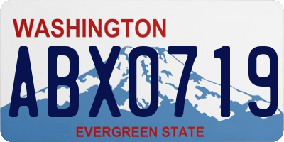 WA license plate ABX0719