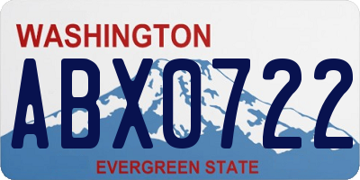 WA license plate ABX0722