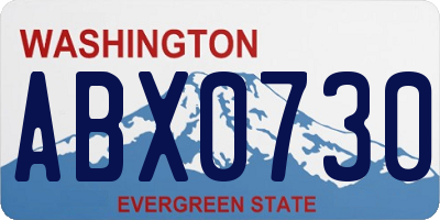 WA license plate ABX0730