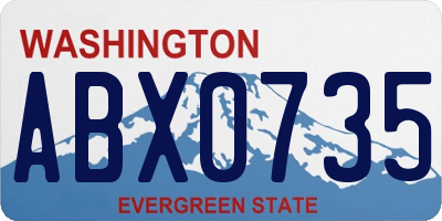 WA license plate ABX0735