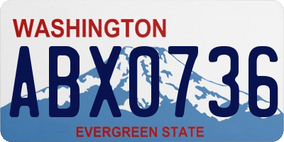 WA license plate ABX0736