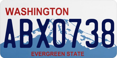 WA license plate ABX0738