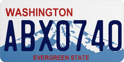 WA license plate ABX0740