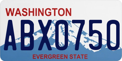 WA license plate ABX0750