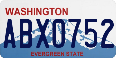 WA license plate ABX0752