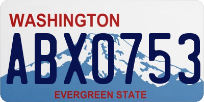 WA license plate ABX0753