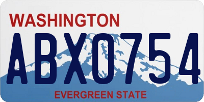 WA license plate ABX0754
