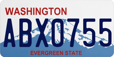 WA license plate ABX0755