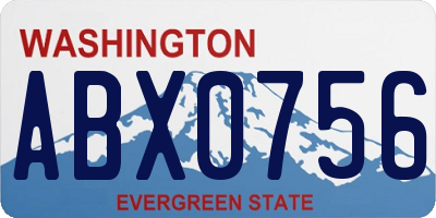 WA license plate ABX0756