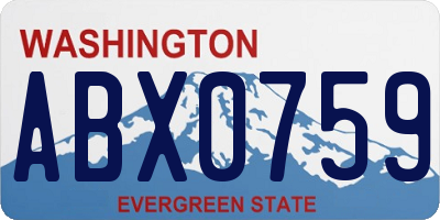 WA license plate ABX0759