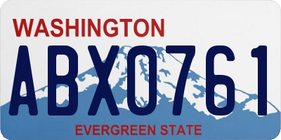 WA license plate ABX0761