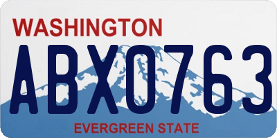 WA license plate ABX0763