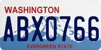 WA license plate ABX0766