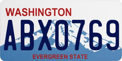 WA license plate ABX0769