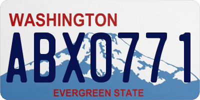 WA license plate ABX0771