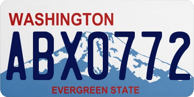 WA license plate ABX0772