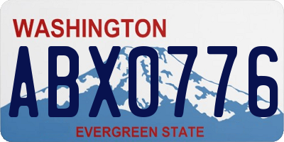WA license plate ABX0776