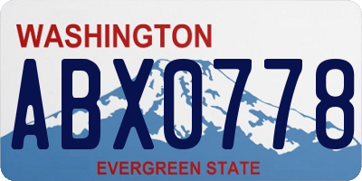WA license plate ABX0778