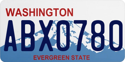 WA license plate ABX0780